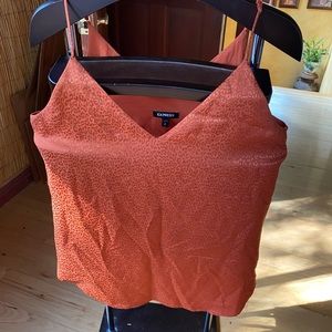 Express silky sexy top in pretty burnt  Orange color